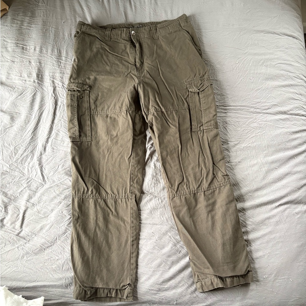 Men's Olive Fleece Lined Cargo Pants